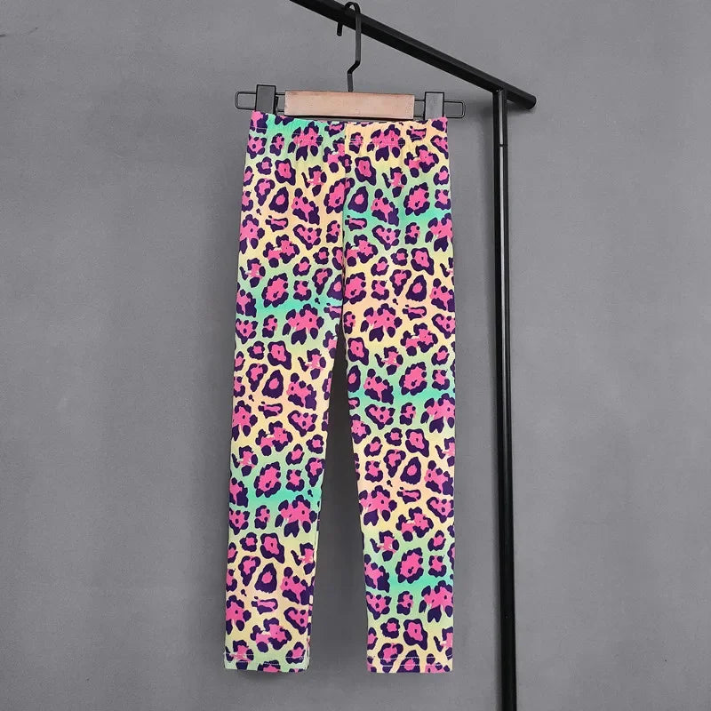 Girls Printed Leggings – Cat, Flower & Leopard Slim Pants (Sizes for 2–11yrs.)