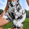 Seamless Tie Dye Push Up Yoga Shorts for Women: