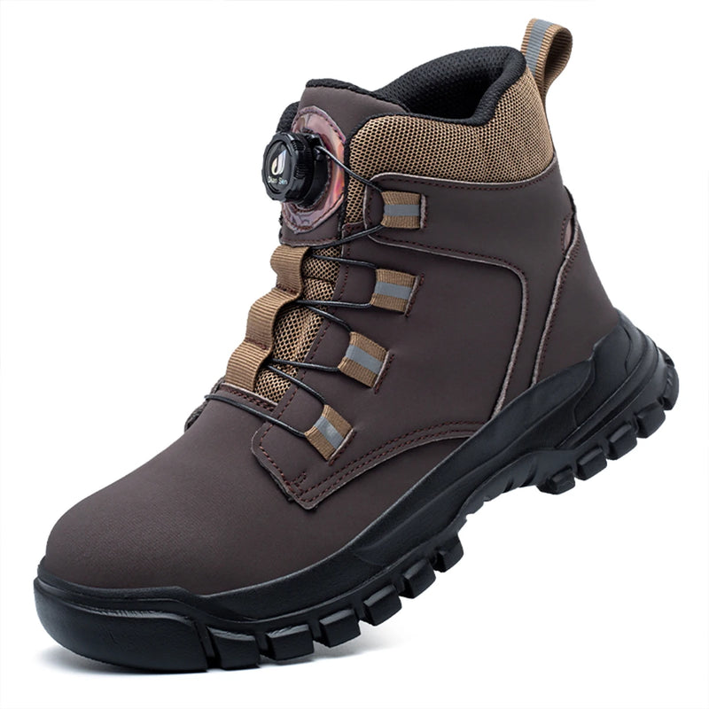 Men's Waterproof Steel Toe Safety Boots – Anti-Smash, Puncture-Resistant Work Shoes