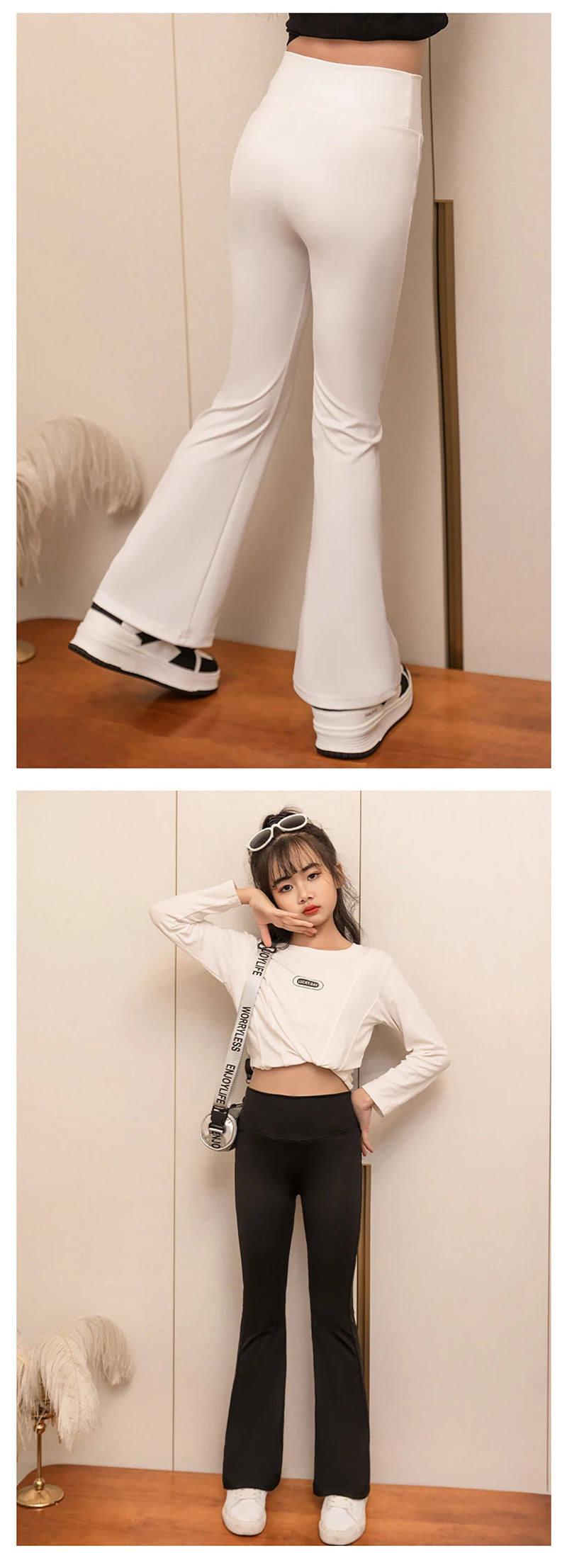 Girls’ High-Waisted Bootcut Leggings