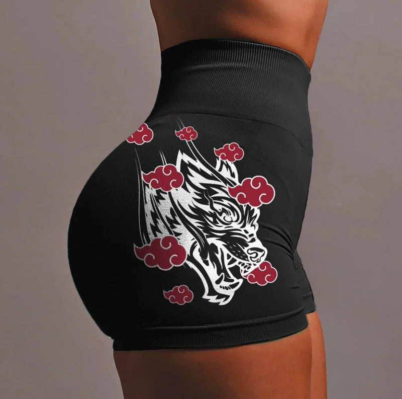 Women’s Seamless Yoga Wolf Gym Shorts