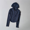 Women's Hooded Fitness Jacket – Quick-Dry Long Sleeve Sports Cardigan