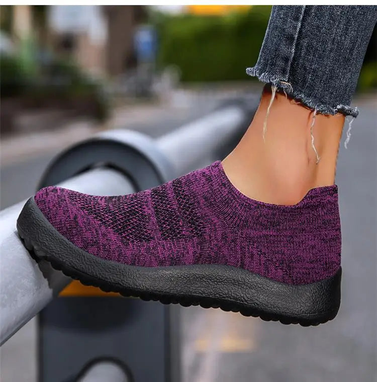 Women's Slip-On Sport Sneakers – Breathable Lightweight Running & Walking Shoes