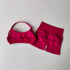 Sexy Halter Neck Sports Bra & High Waist Shorts Set – Women's Pilates Yoga Fitness Outfit