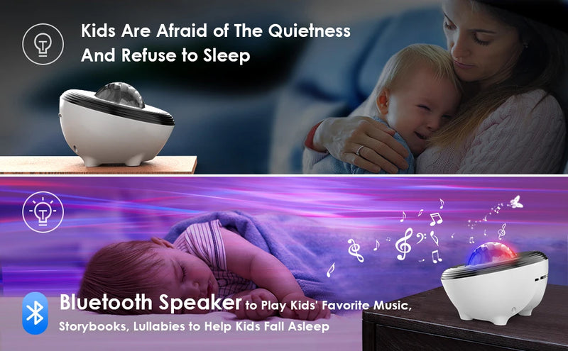 Star Projector LED Aurora Projector Bluetooth Speaker Night Light