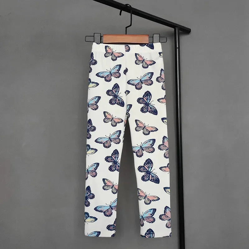 Girls Printed Leggings – Cat, Flower & Leopard Slim Pants (Sizes for 2–11yrs.)