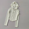 Women's Hooded Fitness Jacket – Quick-Dry Long Sleeve Sports Cardigan