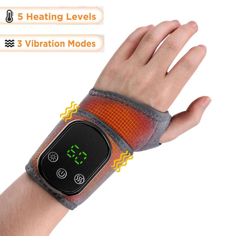 Rechargeable Heated Wrist Brace with Vibration Massage