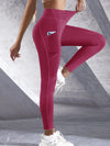 Solid Color High Waist Leggings with Side Pockets – Women's Push-Up Yoga & Fitness Pants
