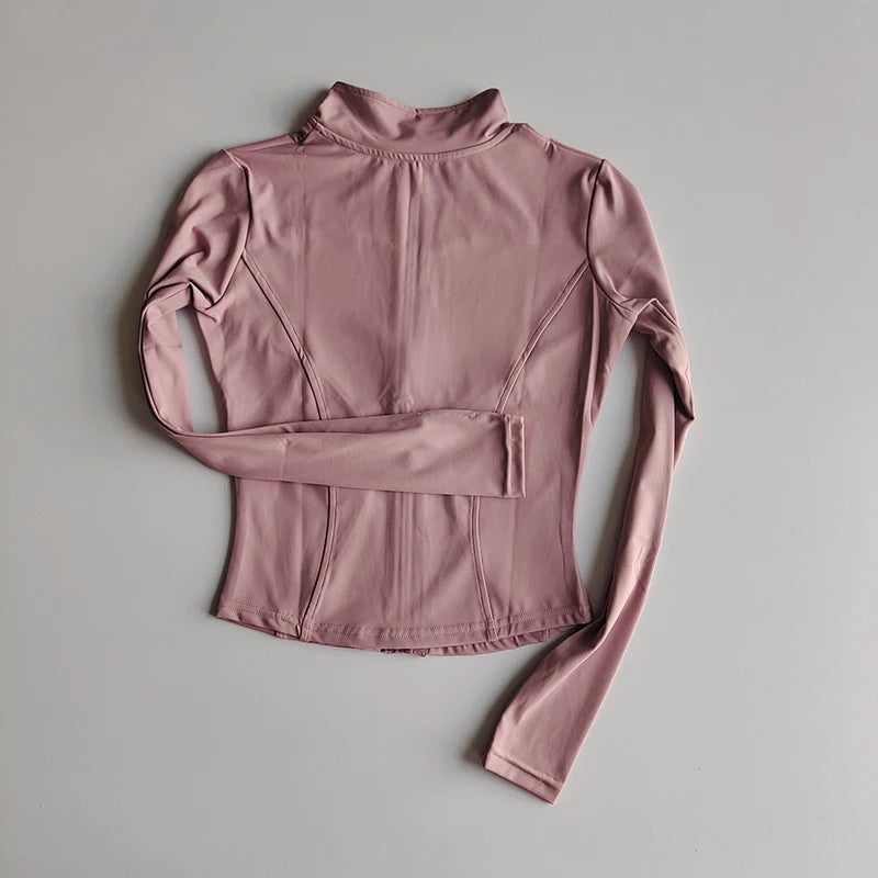 Women’s Slim Fit Zip-Up Yoga Jacket – Quick Dry Fitness Top