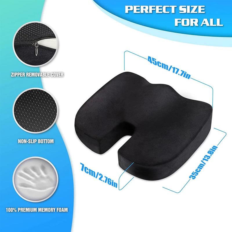 Orthopedic Memory Foam Seat Cushion – U-Shaped Comfort & Support