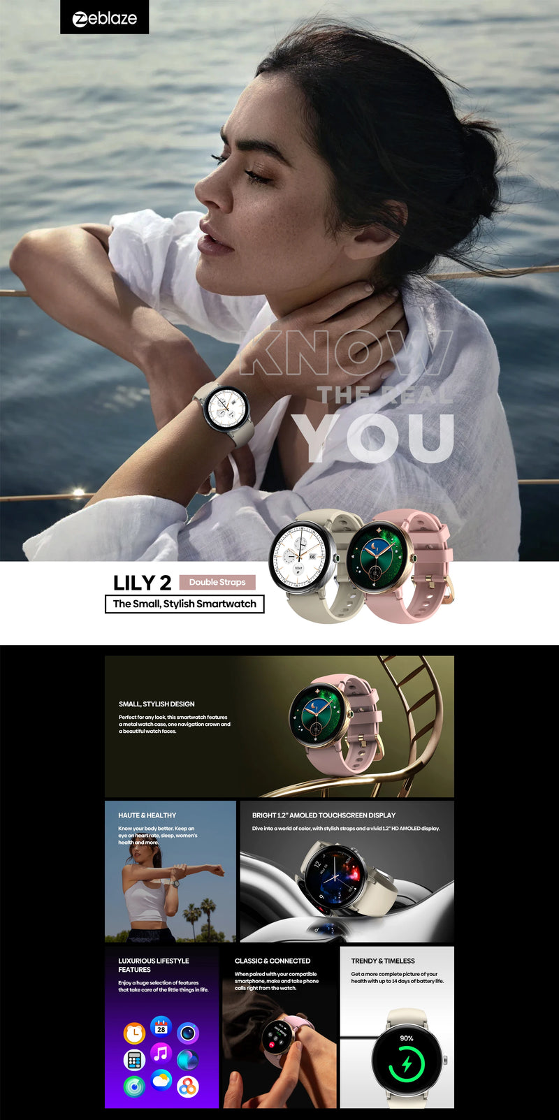 NEW 2025 Zeblaze Lily 2 Voice Calling Female Smartwatch