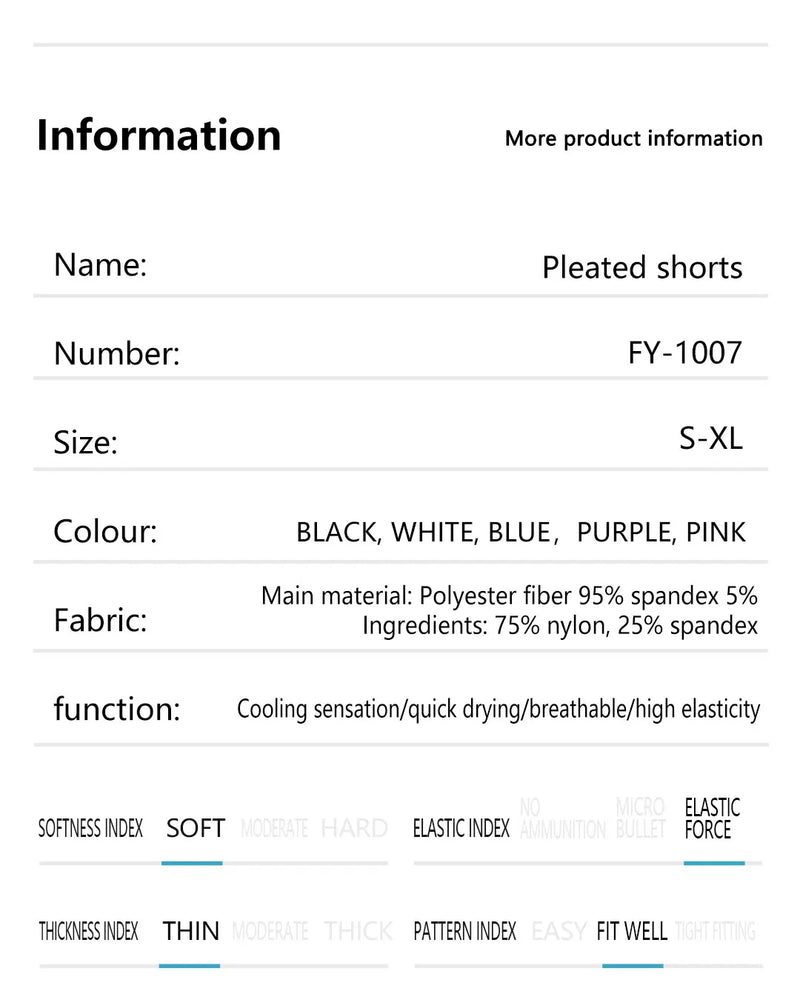 Fitness Fake Two-Piece Pleated Skirt Pants