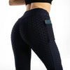Women’s High Waist Pocket Bubble Leggings – Hip Lift Gym Fitness Pants