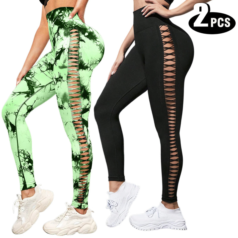2 Pack Women’s High Waisted Seamless Butt Lifting Yoga Leggings