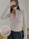 Women’s Slim Fit Zip-Up Yoga Jacket – Quick Dry Fitness Top