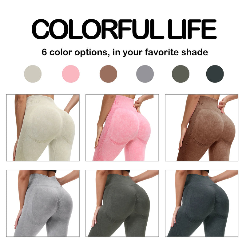 2 Pack Women’s High Waisted Seamless Butt Lifting Yoga Leggings