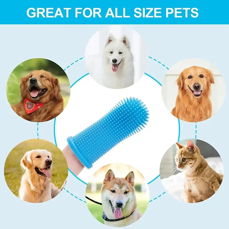 Pet Finger Toothbrush Kit for Dogs & Cats – Silicone Dental Cleaning Tool