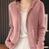Women’s Zip-Up Knit Cardigan – Thick Warm Sweater with Turn-Down Collar