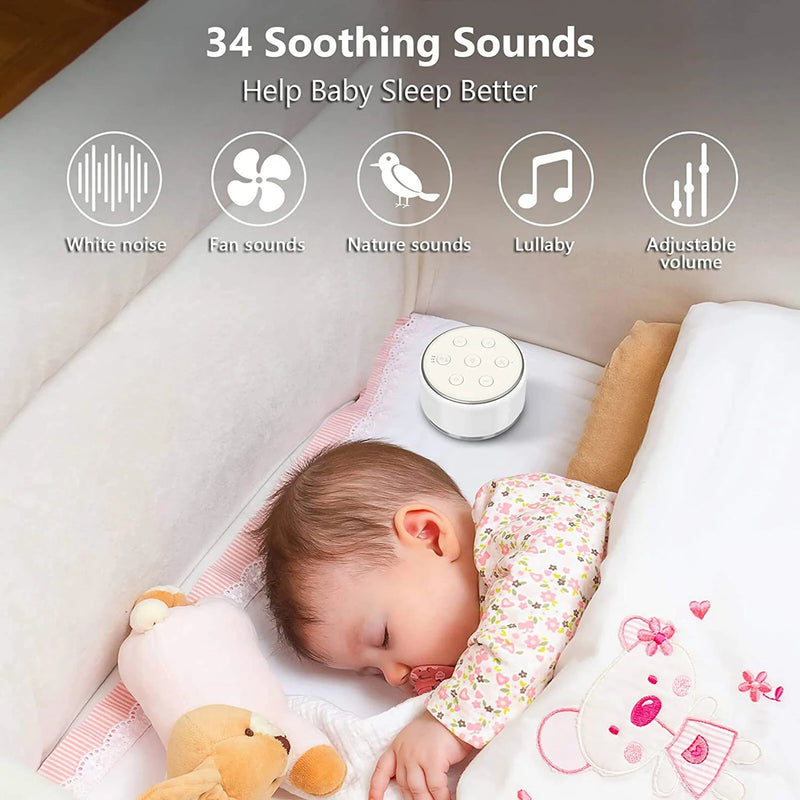 White Noise Sleep Machine with Night Light for Babies and Adults