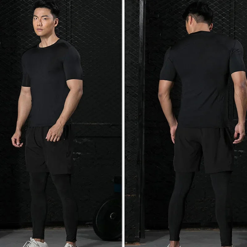 Men's Quick-Drying Breathable Elastic Short-Sleeved Compression Shirt