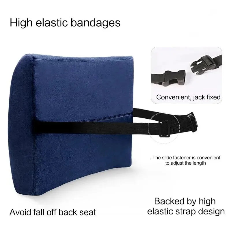 Car Seat Memory Foam Back Support Lumbar Pillow