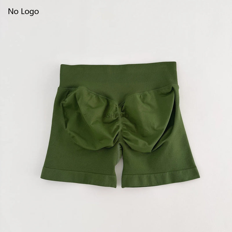 ARFTE Butt-Lifting Low Ribbed Elastic Band  Seamless Yoga-Biker Shorts