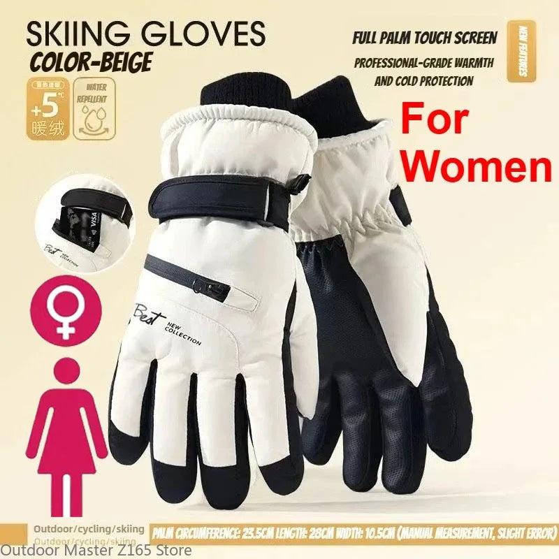 Unisex Winter Cycling Gloves – Warm Thermal Ski Gloves with Non-Slip Grip