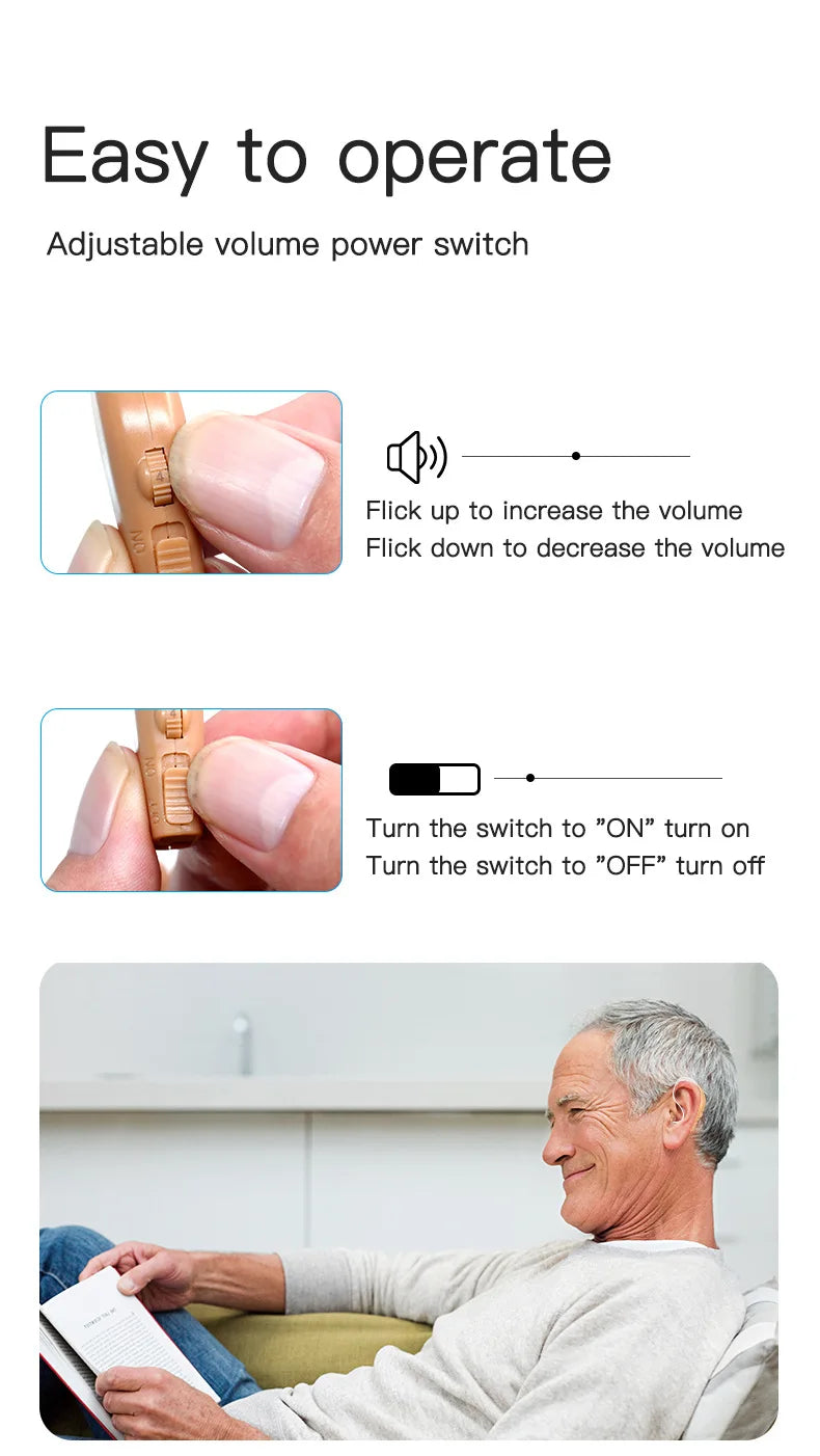 Rechargeable Portable Hearing Aid for the Elderly