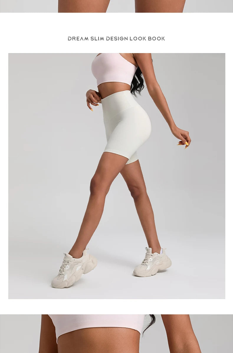 Solid Color Women’s High Waist Fitness Shorts