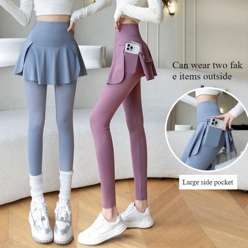 Women’s Thermal Fleece Lined Leggings – High Waisted Winter Workout Tights with Pockets