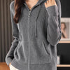 Women’s Zip-Up Knit Cardigan – Thick Warm Sweater with Turn-Down Collar