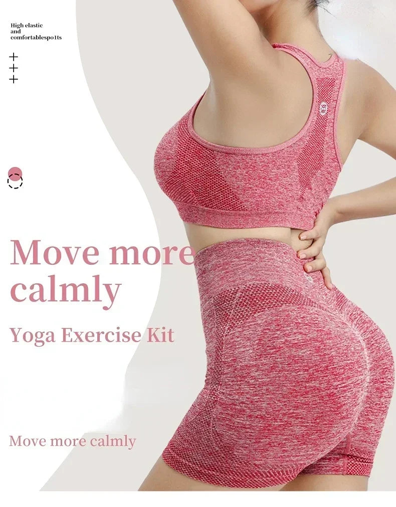 Yoga Set Gym Shorts Women Sport Bras Workout Tops: