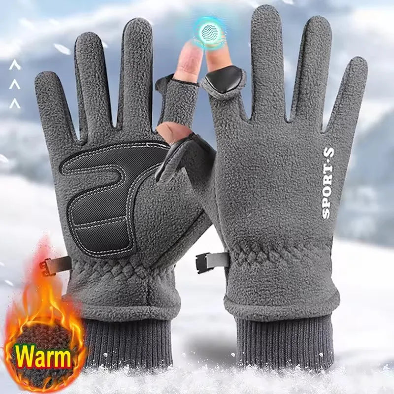Unisex Fleece Winter Gloves – Touchscreen-Compatible, Anti-Slip Outdoor Gloves