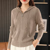 Women’s Zip-Up Knit Cardigan – Thick Warm Sweater with Turn-Down Collar