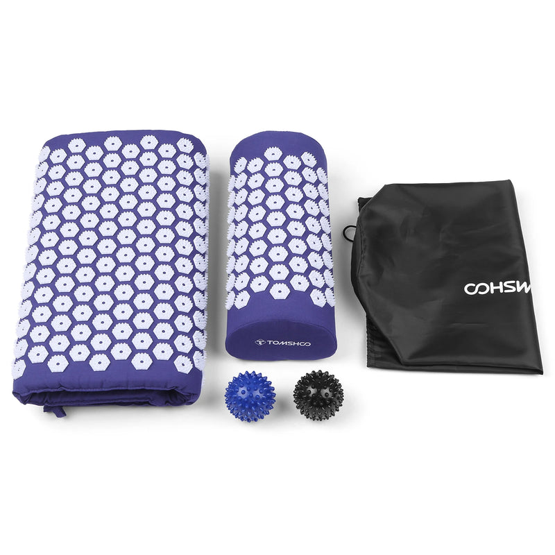 Acupressure Massage Mat & Pillow Set – Yoga Spike Cushion for Back & Body Pain Relief