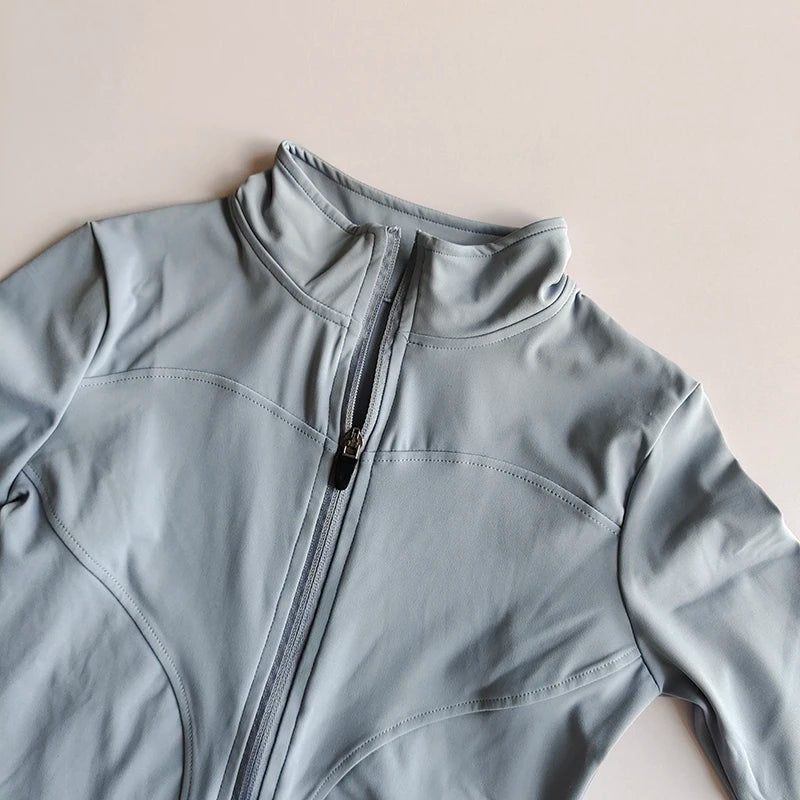 Women’s Slim Fit Zip-Up Yoga Jacket – Quick Dry Fitness Top