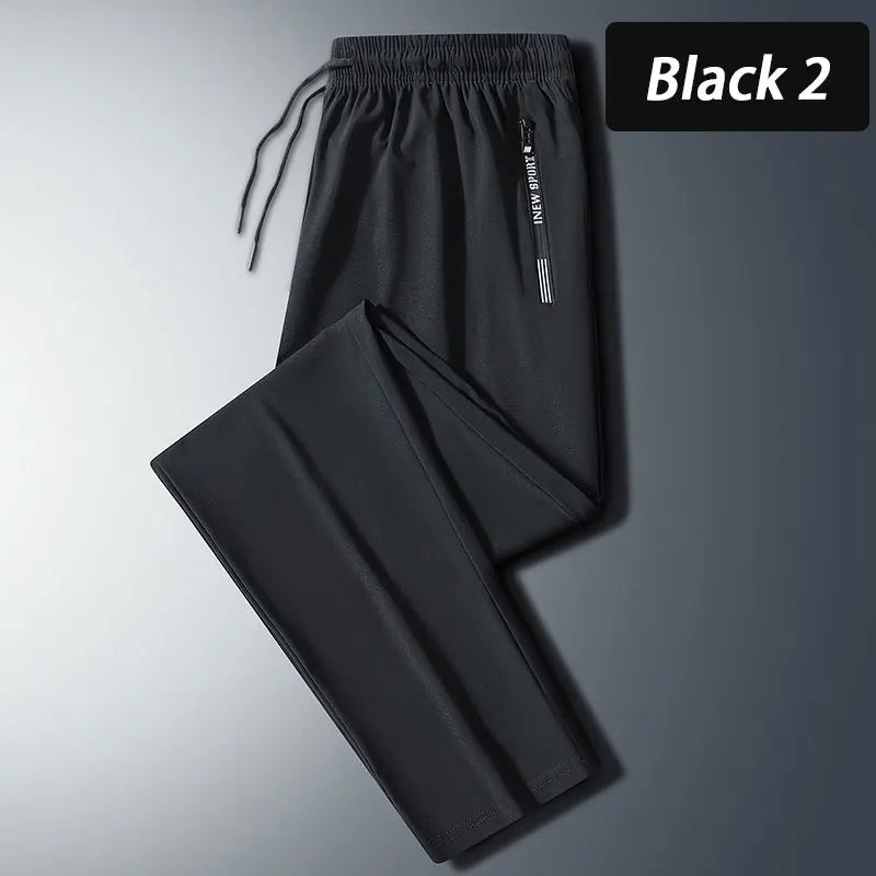 Men's Quick-Dry Running Pants with Zipper Pockets for Sports and Outdoor Activities