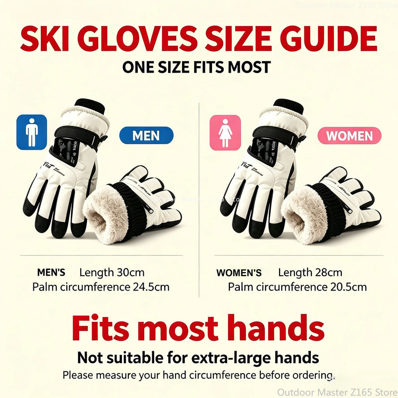 Unisex Winter Cycling Gloves – Warm Thermal Ski Gloves with Non-Slip Grip
