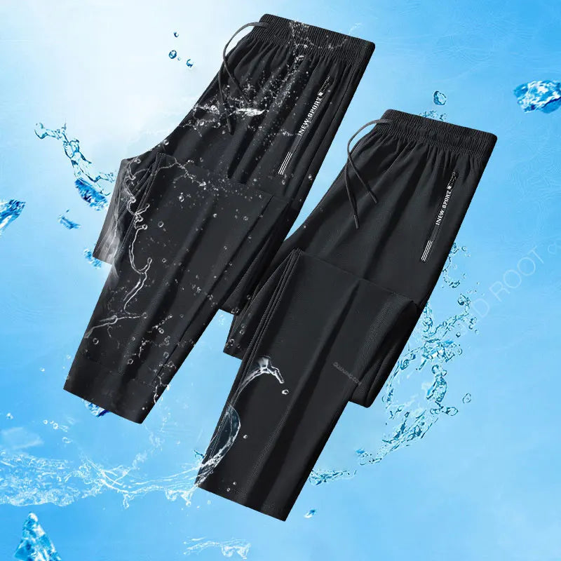 Men's Quick-Dry Running Pants with Zipper Pockets for Sports and Outdoor Activities