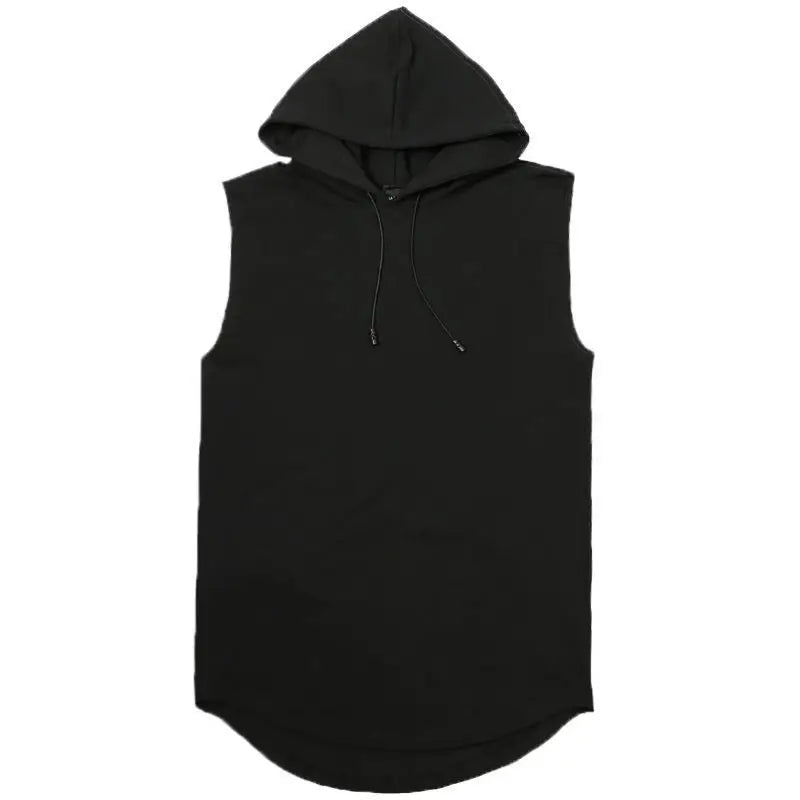 Men’s Lace-Up Hooded Sleeveless Vest – Hip-Hop Sports Tank Top