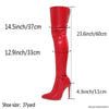 Women's Over-the-Knee High Heel Boots – 11cm Heels with Back Zipper, Sizes 40–46