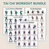 5PCS A4 Tai Chi Exercise Charts for Home Workouts and Training