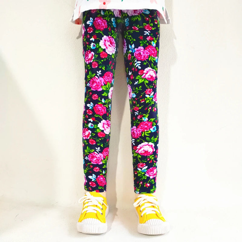 Girls Printed Leggings – Cat, Flower & Leopard Slim Pants (Sizes for 2–11yrs.)