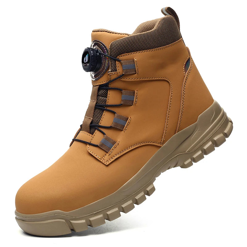 Men's Waterproof Steel Toe Safety Boots – Anti-Smash, Puncture-Resistant Work Shoes