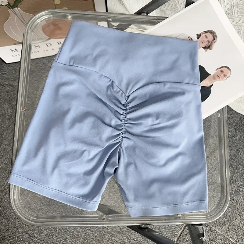 Solid Color High Waist Seamless Butt Lift Yoga Shorts