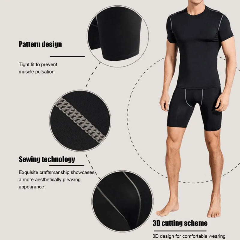 Men's Compression Running Shorts – Quick-Dry Athletic Training Shorts with Pocket