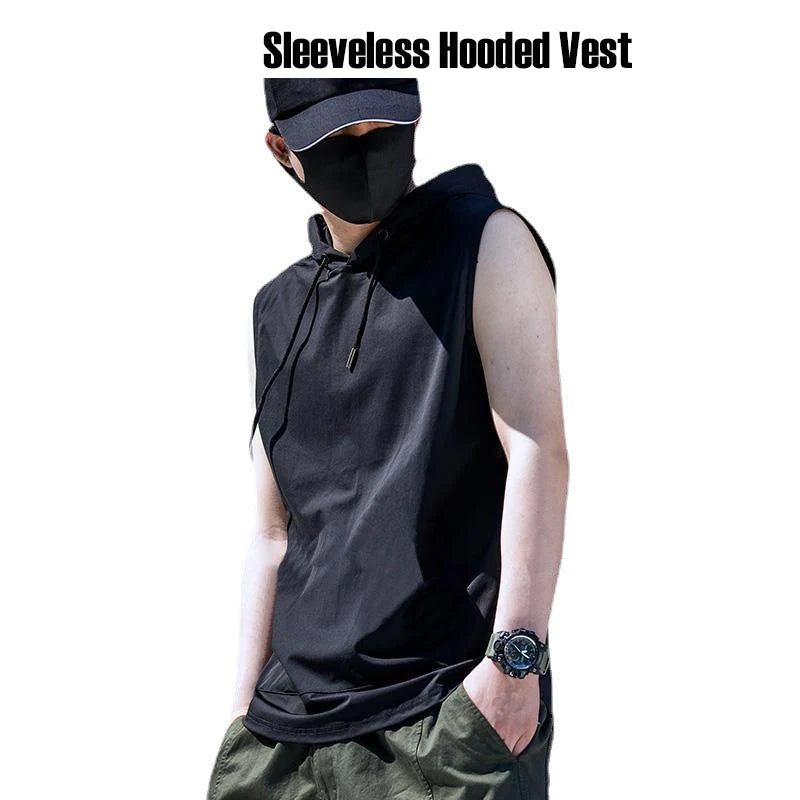 New Men’s Fashion Sportswear Hooded Sleeveless T-Shirt