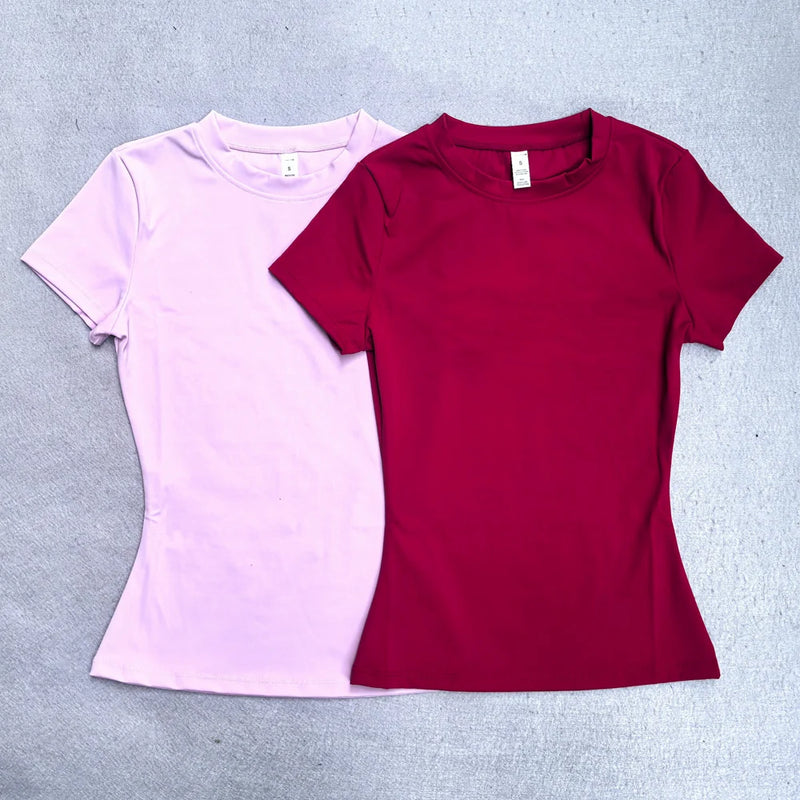 Women’s Seamless Yoga Top – Short Sleeve Sports T-Shirt for Gym, Running & Fitness