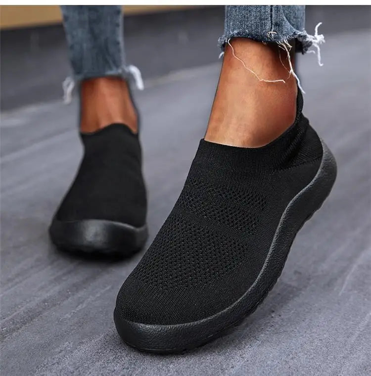 Women's Slip-On Sport Sneakers – Breathable Lightweight Running & Walking Shoes
